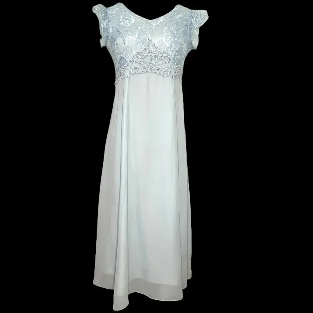 Aspeed Dresses | Vintage Baby Blue Lace Formal Dress Size L | Color: Blue | Size: L | Cheyenne80195's Closet
